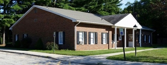 File photo: Chaplin Town Hall. The town is the grant recipient; this is not a photograph of the Helen Garrison property or planned trail work.