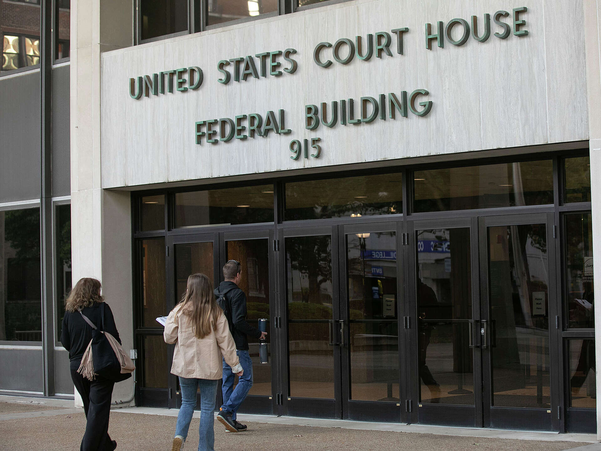 File photo: Bridgeport federal courthouse on October3,2025. The people pictured are unrelated to this case.