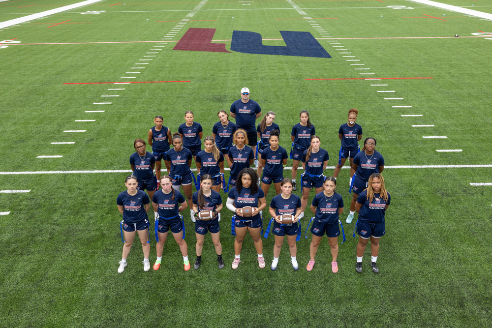 Eastern Connecticut State University’s women’s flag football team on its field ahead of the spring 2027 debut.