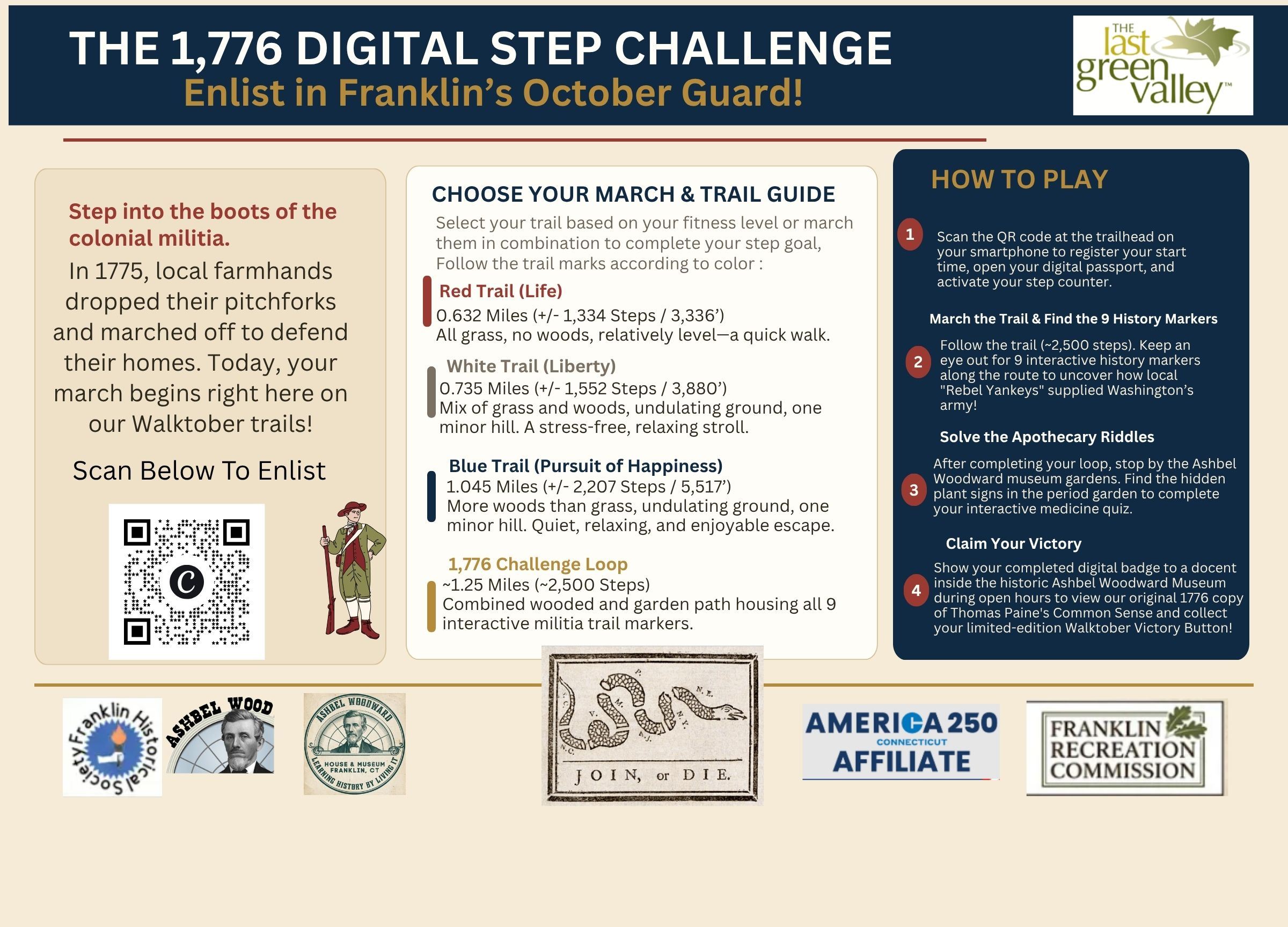 Original Town of Franklin October Guard digital-step-challenge flyer for Walktober2026.