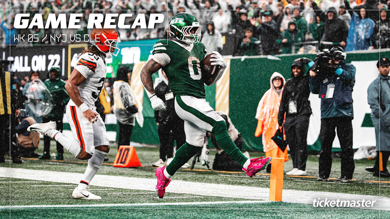 New York Jets game-recap photograph accompanying the Browns match report.