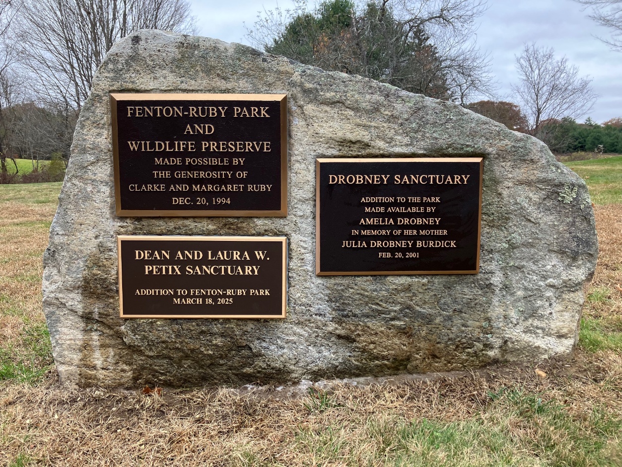 File photo: Fenton-Ruby Park and Wildlife Preserve’s marker in Willington.