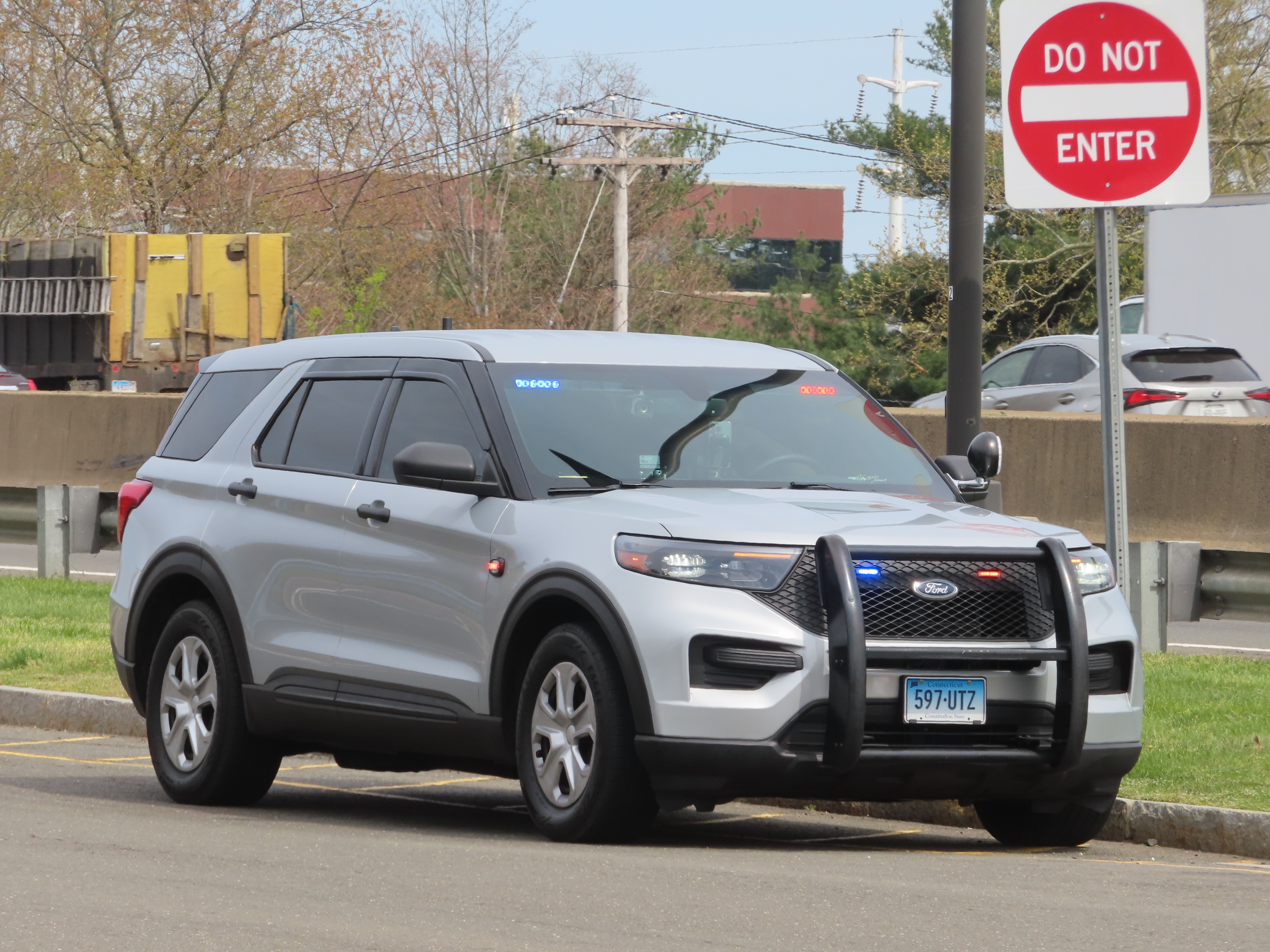 File photo: Connecticut State Police vehicle. This photograph does not show the incident reported.