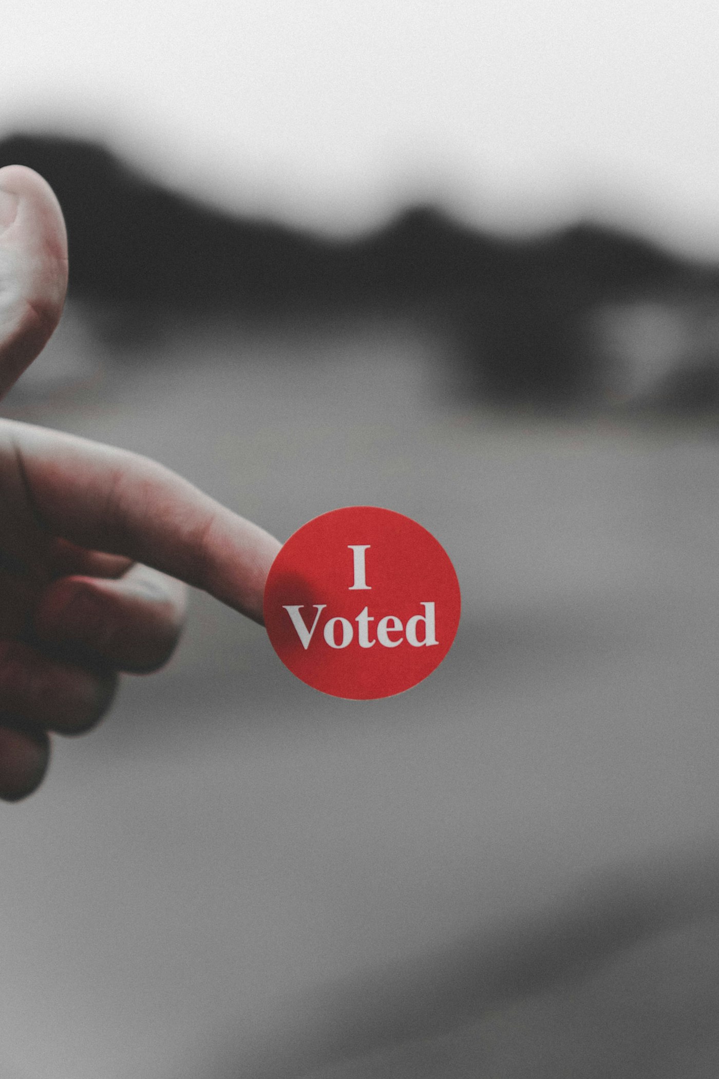 Generic file photo of a voting sticker; not this story's people, location or event